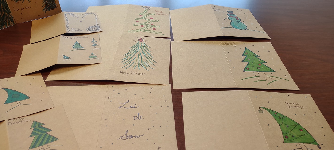 Assorted handmade Christmas cards